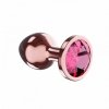 Złoty korek analny mały z kryształem Ruby Shine S 